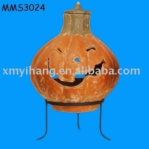 terracotta smiling pumpkin chimenea