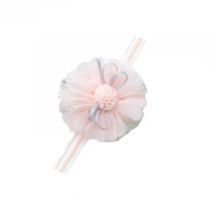 The flower head band   Baby hair  accessories  Children&#x27;s hair bands   Pink hair ribbon
