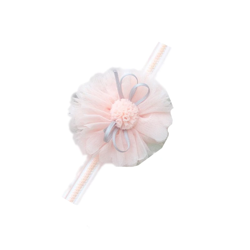The flower head band   Baby hair  accessories  Children&#x27;s hair bands   Pink hair ribbon