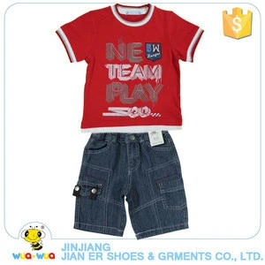 Top quality cotton comfortable summer kids outfits suits for little boys