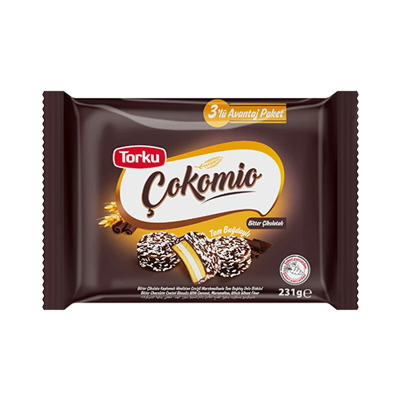 Torku Cokomio Dark Bitter Chocolate Biscuit 3 Pack 231 G