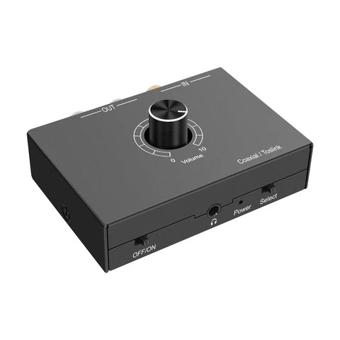 Toslink Optical Fiber Digital Audio Coaxial to Analog Stereo RCA Audio 3.5mm Jack Headphone Converter DAC Decoder AMP