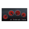 Touch Control Black Crystal Glass Plate 4 Furnaces Infrared Induction Cooker