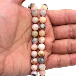 Trade Insurance 4/6/8/10mm High Quality Natural Pink Opal Stone Loose Beads
