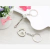 Trending hot sale promotional metal silver plate key and heart couple keychains