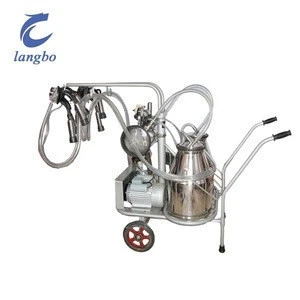 Trolley Type Piston Pump Goat Milking Machine Prices for Sale Single Bucket Small Dairy Equipments