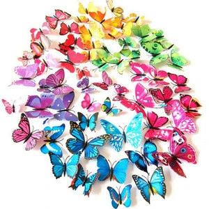 Unionpromo colorful PVC 3D butterfly wall stickers home decor