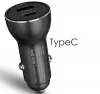 Universal car accessories mobile phone type C PD car charger, dual port USB pd car charger for mobile