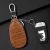 Import Universal Car Key Holder Genuine Leather Case Stainless Steel Hook Remote Key Fob Case with Metal Zipper Keychain from China
