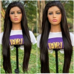 Unprocessed 100% Human Vrgin Hair Glueless Can Dyed Peruvian HD Lace Wig Straight 13x4 HD Lace Frontal Wig