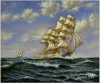 VS304-G3 Handmade Warship Oil Painting on Canvas
