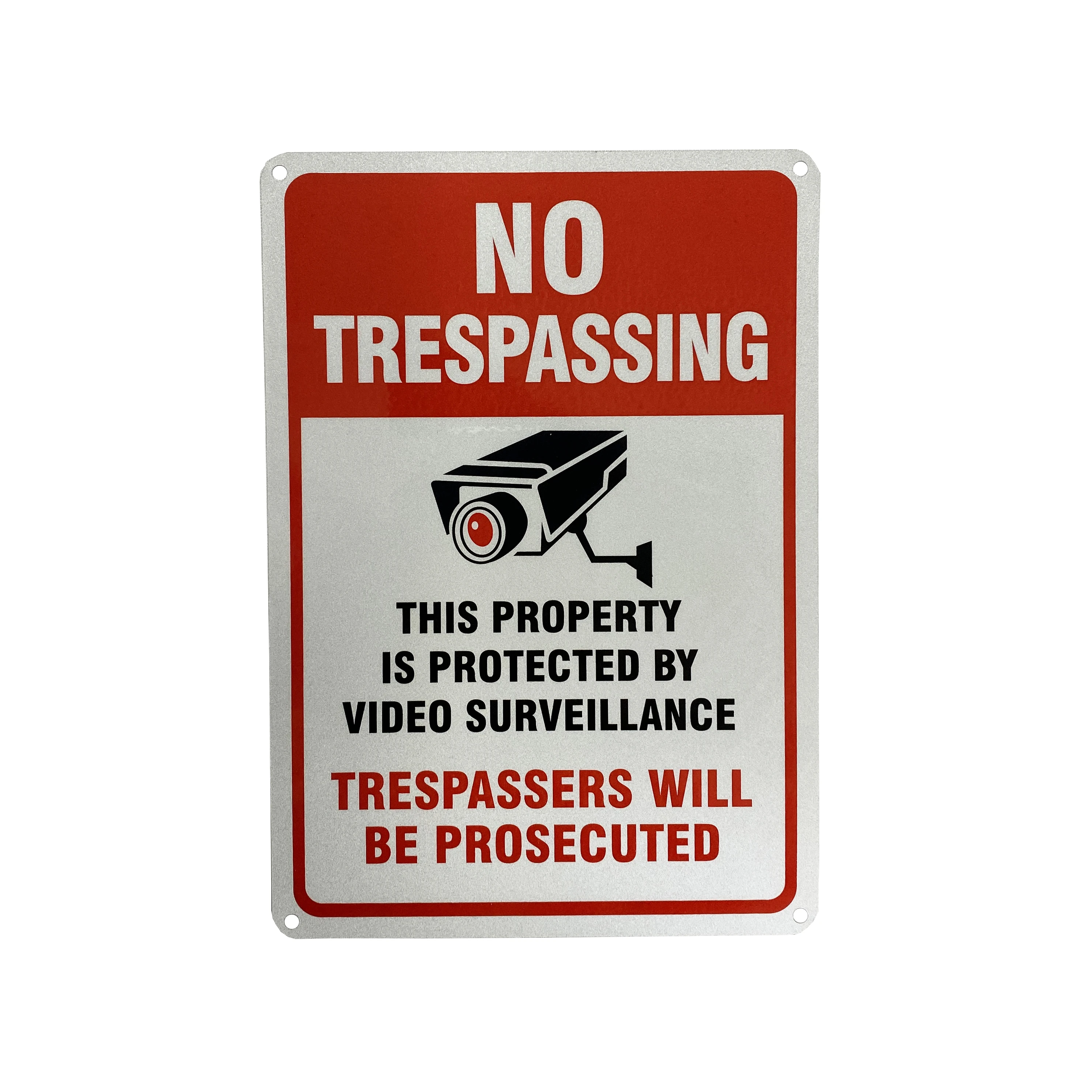 W081A Warning 24 Hour Video Surveillance Sign,No Trespassing Reflective Warning Sign,7x10&quot;Video Surveillance