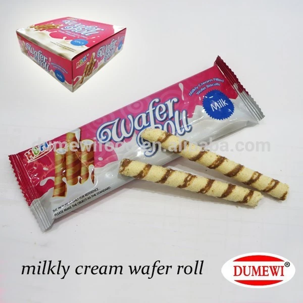 Wafer Roll Milk Cream Filled Biscuits
