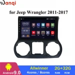 wanqi 2G ROM 32G RAM Android 9 car dvd multimedia player radio video Stereo gps navigation system For Jeep Wrangler 2011-2017