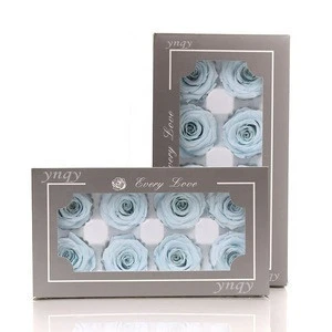 Wedding decoration flower Decorative+Flowers Beautiful valentines day gifts baby blue preserved roses flower eternal rose head