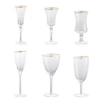 Wedding restaurant hotel glass goblet lead free gold rim wine glasses Drinkware Barware