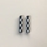 White Black Checkered Cord End Tip Aglet for Sportswear Drawcord