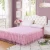 Import Wholesale 90 GSM Polyester Microfiber Five Colors Decorative Bed Sheet With Lace Matching Bed Skirt Bedspread On Bed from China