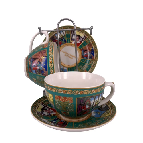 Wholesale antique 2PCS set coffee and tea sets and porcelain ceramic type coffee tea set