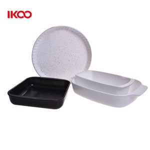 Wholesale bakeware with printing custom made baking pans glass baking tray for oven
