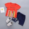 wholesale boutique cotton printed Casual wear children infant toddler clothing sets boy clothes Short T-shirt+Pants Suits