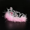 Wholesale Cheap Birthday Girl Princess Feather Headwear and Plastic  doll Tiara Crown