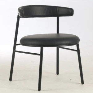 wholesale classic black PU leather restaurant chair coffee arm chair on sale