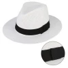 Wholesale custom men straw boater hat summer beach panama cheap promotional straw hat