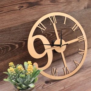 wholesale exquisite wood decoration wall clock for home decoration wooden wall clock