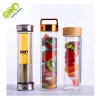Wholesale fashion BPA free eco friendly easy clean double walled glass drinking bottle with big mouth