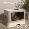 wholesale Foldable Self Cleaning Cat Litter Box With Lid Large Closed Litter Box Basin Toilet Top Entry With Cat Litter Scoop