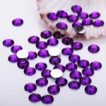 Wholesale full size plated bottom non-thermosetting crystal nail art resin nail crafts bling rhinestones decoration multi color