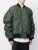 Import wholesale high quality Women Plain Green Oversized Ribbing Neck Zip up Khaki Winter Coat Satin Quilted Bomber Jacket from China
