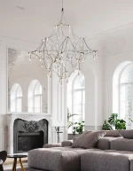 Wholesale Hotel Living Room Decor Pendant Hanging Light Classic Rustic Crystal Chandelier Lighting