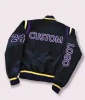 Wholesale Plus Size Customised Mens Fleece Nylon  Bomber Letterman Jackets Custom Sublimation Varsity Jacket