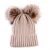 Import Wholesale warm winter women knitted hat beanie with double pom pom from China