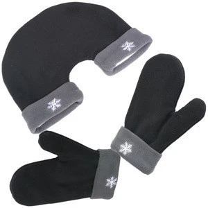Wholesale Western Style Couples Christmas Hand In Hand Double-deck Gift Polar Fleece Lovers Gloves