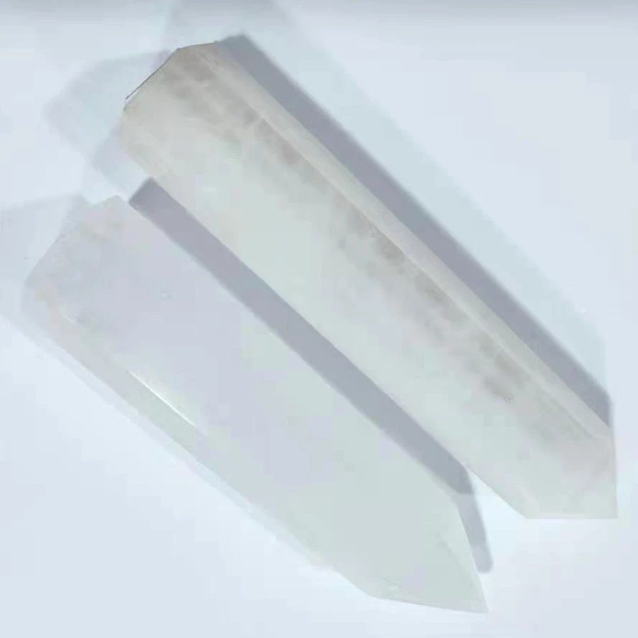 Wholesale white crystal point clear quartz crystal processing clear quartz point for gifts
