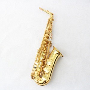 Wholesaler Factory Price  E flat White Plate Gold Lacquered Alto Saxophone