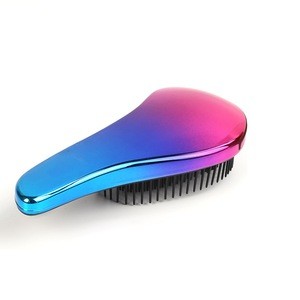 Whosale custom logo eco-friendly fashion luxury color changing salon home hair brush comb