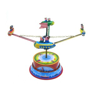 Wind Up Tin Toys Amusement Park Spaceship Wholesale Gift Items For Resale