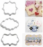 Windspeed Stainless Steel Plaque Frame Pastry Biscuit Cookie Cutter Cake Fondant Pancake Cutters Mold Pack of 3