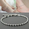 Women Ankle Bracelet 925 Sterling Silver Anklet Foot Jewelry Chain Beach Charming