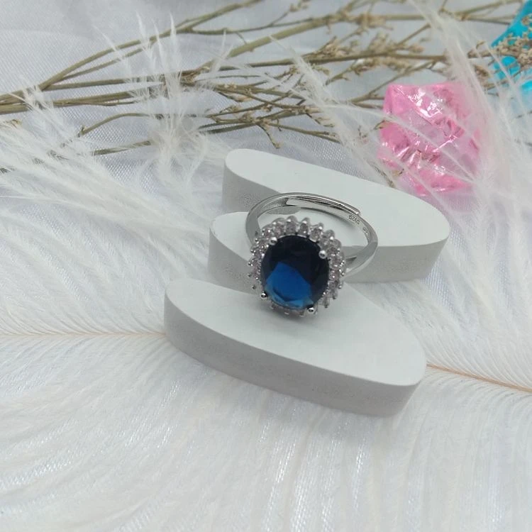 Women jewelry gemstones jewellery istanbul 925 silver ring with blue stone sapphire ring