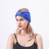 Women Multicolor Solid Turban Headband Wide Stretch Yoga Sports Elastic Headbands Sweat Hairband