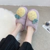 Women Wedge Shoes Pink Faux Home Warm Wholesale Fashion Lady Fur Slippers