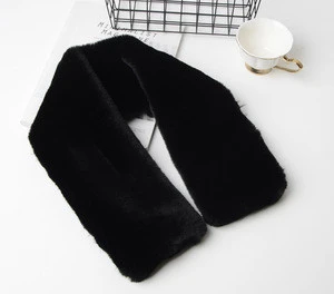 Women Winter Thicken Plush Faux  Fur Scarf Candy Color Collar Shawl Neck Warmer Shrugs Knitted Neckerchief Long Wrap  N0026