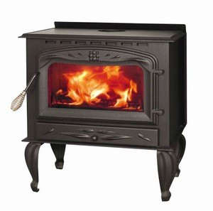 Wood fireplace WSD-A09 with 8.5KW, cast iron door and legs