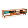 wooden antique multi drawer multi colored drawer with reustic finish t v cabinet