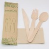 wooden knife ,fork and spoon with brown napkin